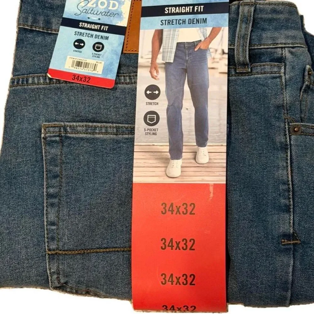 Izod Men's Blue and Navy Jeans
